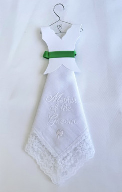 White "Mother of the Groom" Wedding Dress Hanky